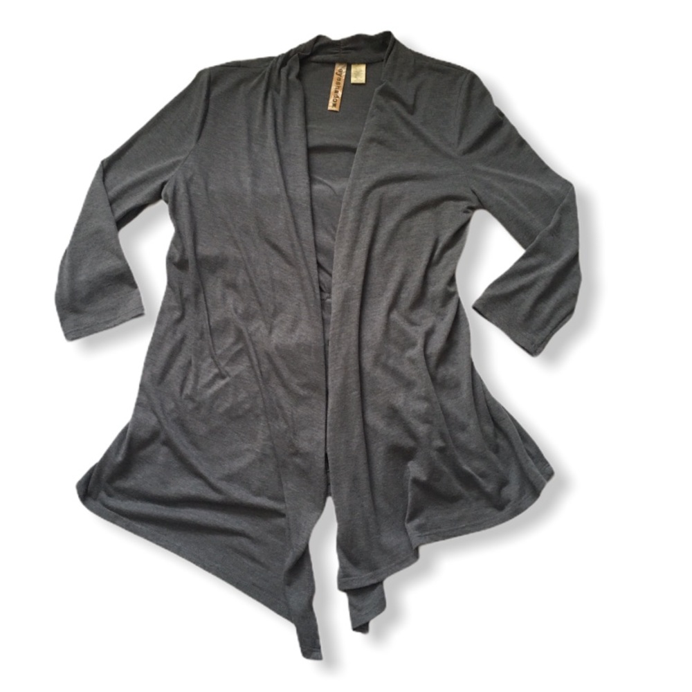Eyeshadow Blue Open Front Ruffle Back Cardigan XS - Picture 4 of 7